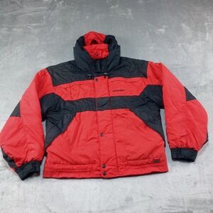 Vintage‎ Edelweiss Skiwear Heavy Winter Jacket Coat Red Black Mens Sz Medium M